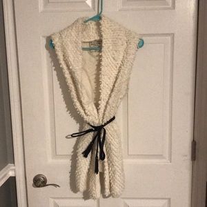 Sherpa Cream Belted Vest